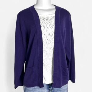 1990s vintage top bedazzle y2k purple cardigan Whimsigoth preppy retro 90s plum